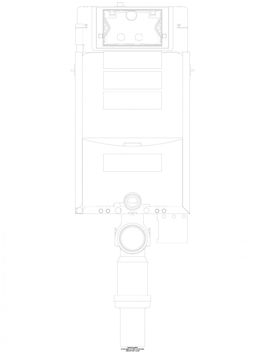 Pagina 1-CAD-DWG Sistem de instalare WC Sigma - vedere din fata GEBERIT Detaliu de produs Kombifix 