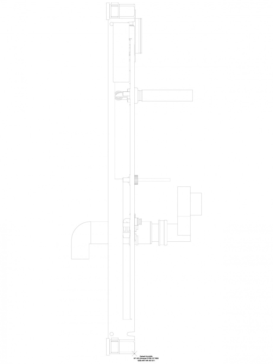 Pagina 1-CAD-DWG Sistem de instalare pisoar Universal - vedere din profil GEBERIT Detaliu de produs Kombifix 