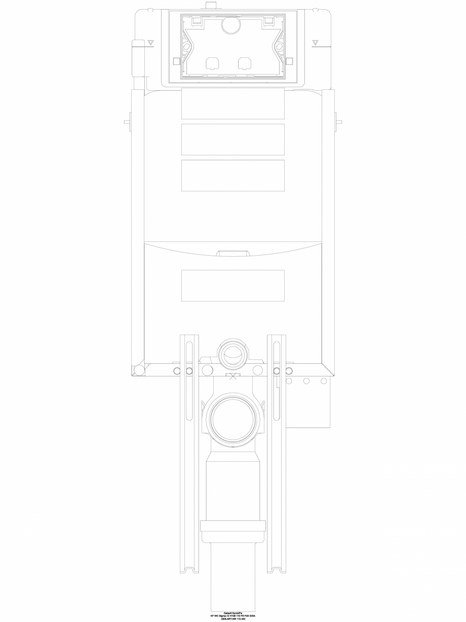 Pagina 1-CAD-DWG Element de instalare Geberit Kombifix pentru WC suspendat, 108 cm, cu rezervor incastrat...