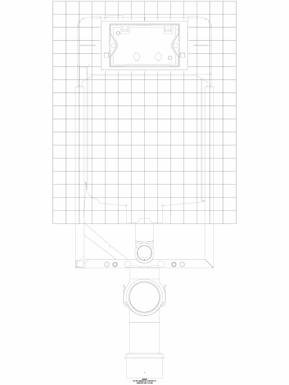 Pagina 1-CAD-DWG Element de instalare Geberit Kombifix pentru WC suspendat, 109 cm, cu rezervor î...
