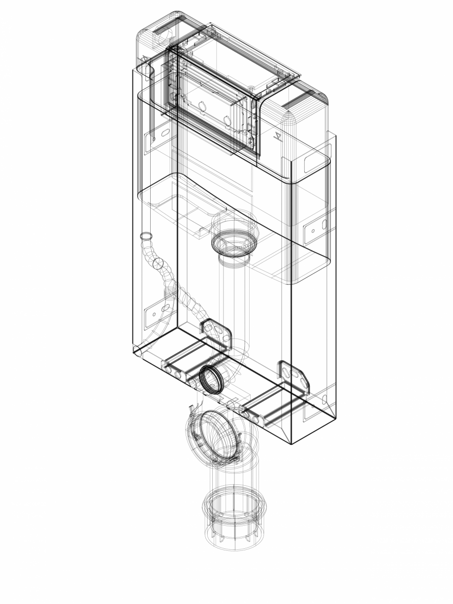 Pagina 1-CAD-DWG Element de instalare Geberit Kombifix pentru WC suspendat, 106 cm, cu rezervor incastrat...