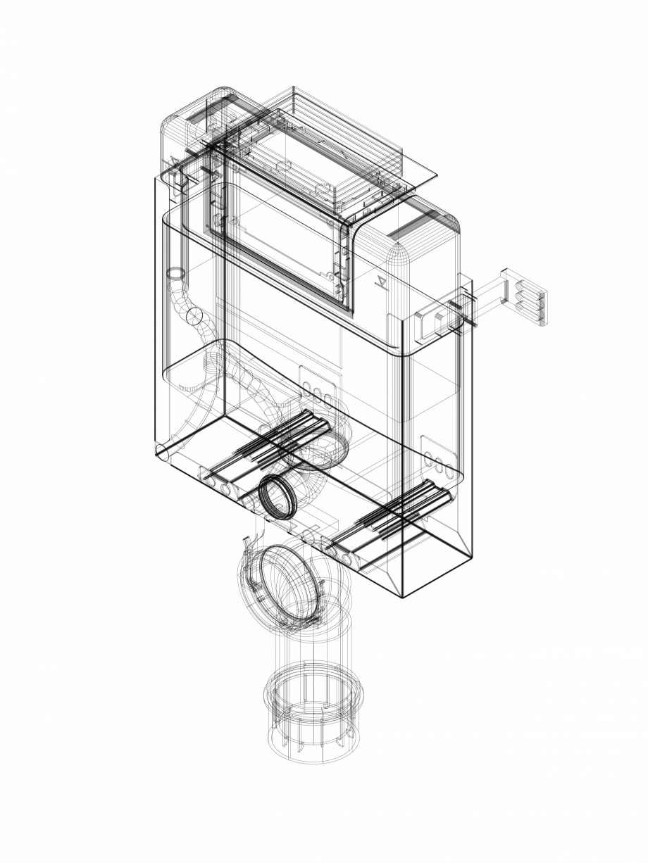 Pagina 1-CAD-DWG Element de instalare Geberit Kombifix pentru WC suspendat, 82 cm, cu rezervor incastrat...
