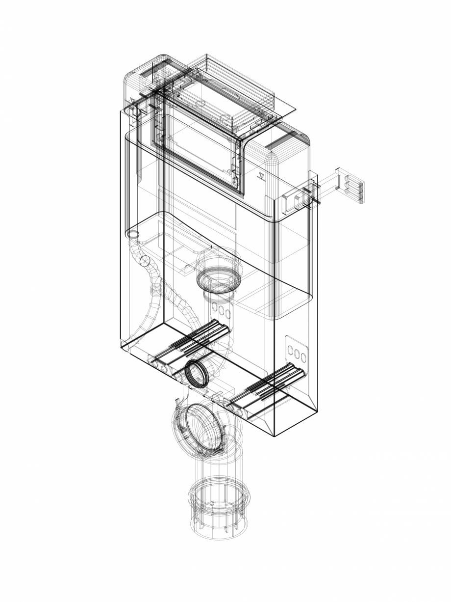Pagina 1 - CAD-DWG Element de instalare Geberit Kombifix pentru WC suspendat, 98 cm, cu rezervor...