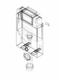 Element de instalare Geberit Kombifix pentru WC suspendat 98 cm cu rezervor incastrat Omega 12 cm