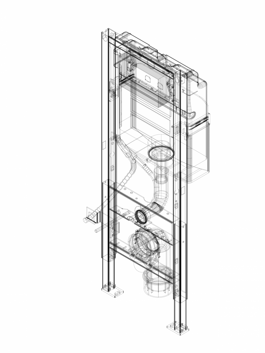 Pagina 1-CAD-DWG Element de instalare Geberit Duofix pentru WC suspendat, 112 cm, cu rezervor incastrat Sigma...