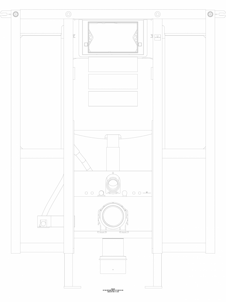 Pagina 1-CAD-DWG Element de instalare Geberit Duofix pentru WC suspendat, 112 cm, cu rezervor incastrat Sigma...