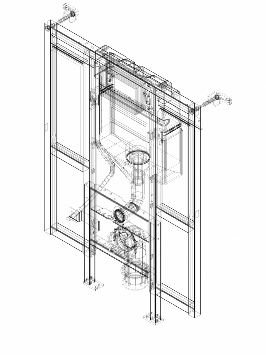 Pagina 1-CAD-DWG Element de instalare Geberit Duofix pentru WC suspendat, 112 cm, cu rezervor incastrat Sigma...
