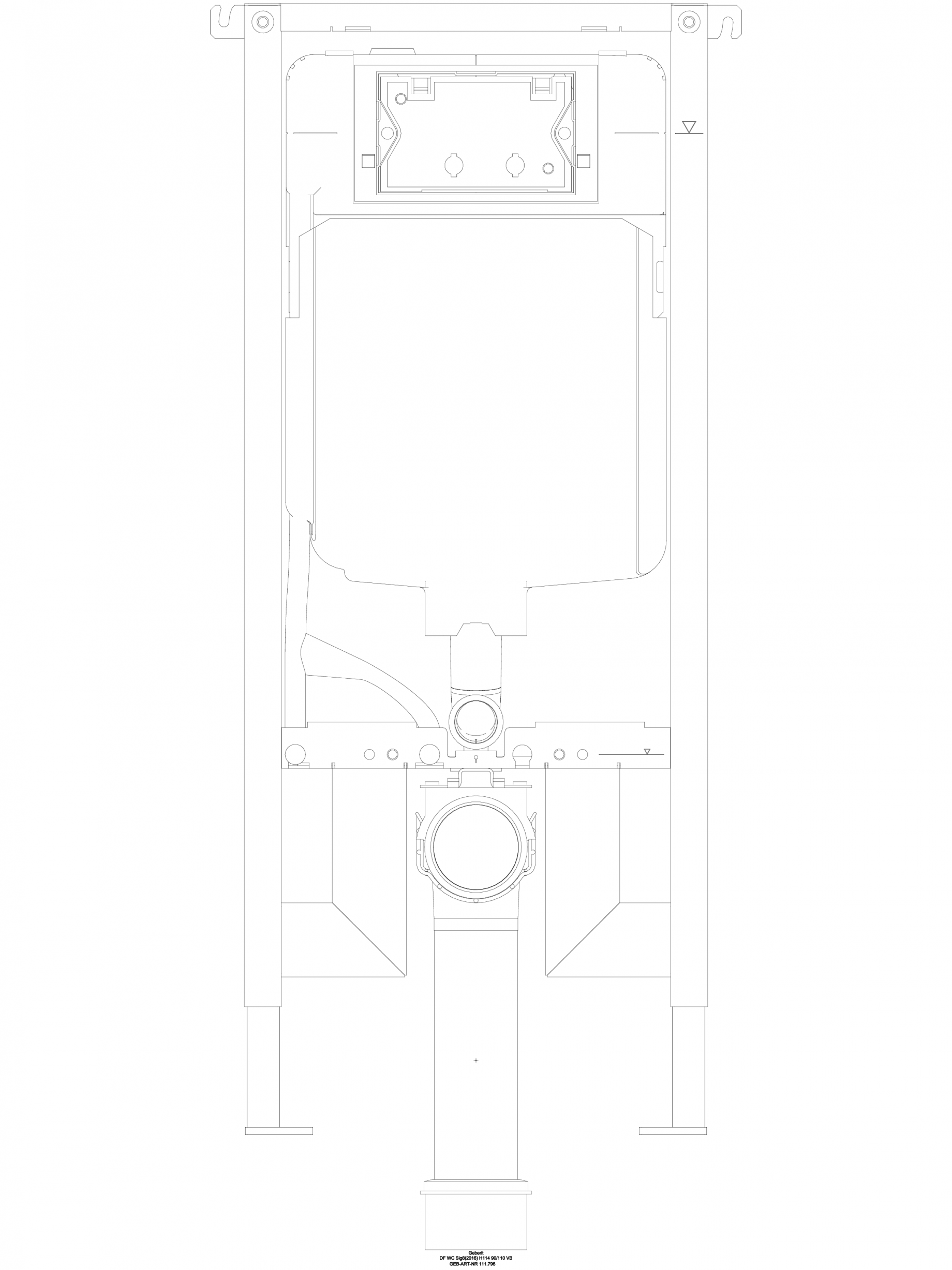 CAD-DWG Element de instalare Geberit Duofix pentru WC suspendat, 114 cm ...