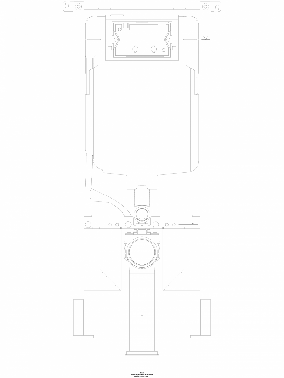 Pagina 1-CAD-DWG Element de instalare Geberit Duofix pentru WC suspendat, 114 cm, cu rezervor incastrat Sigma...