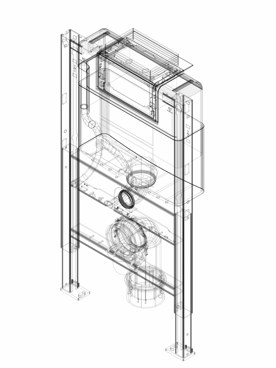 Pagina 1 - CAD-DWG Element de instalare Geberit Duofix pentru WC suspendat, 82 cm, cu rezervor...