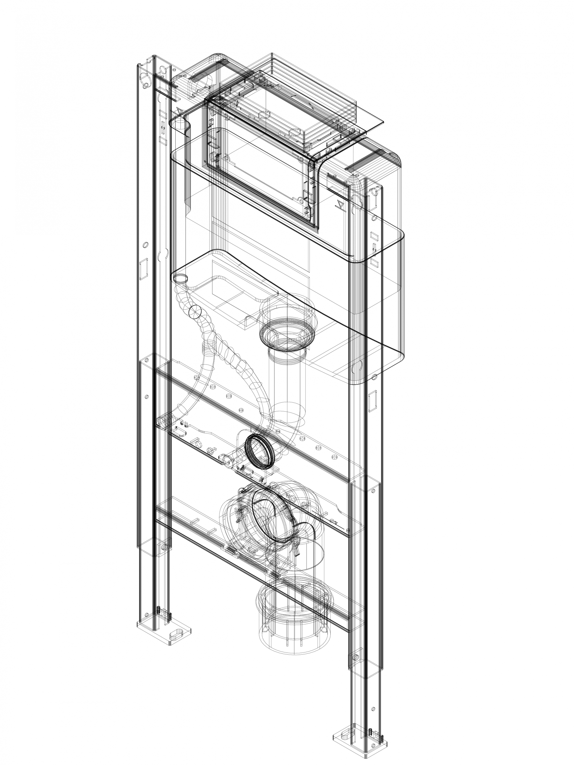 CAD-DWG Element de instalare Geberit Duofix pentru WC suspendat, 98 cm, cu rezervor incastrat ...