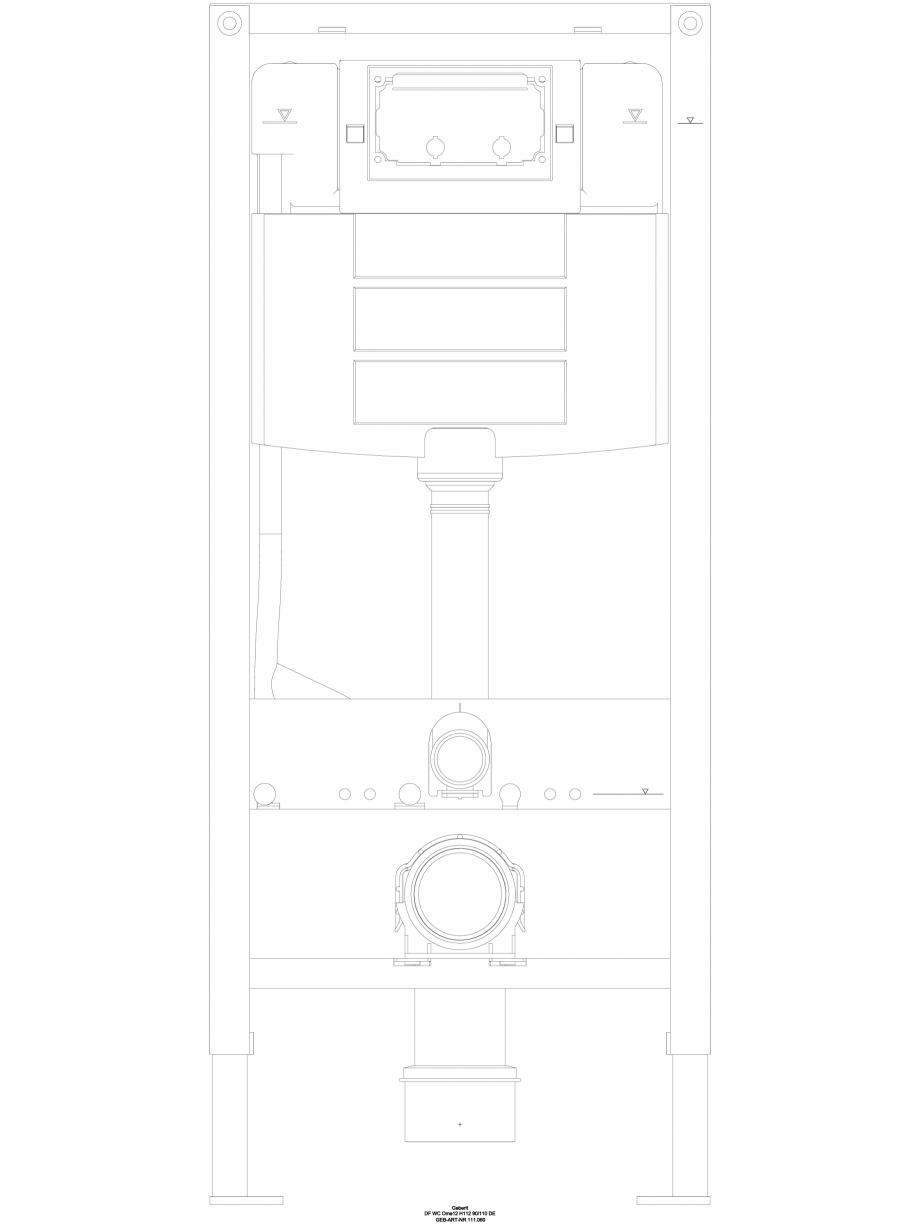 Pagina 1-CAD-DWG Element de instalare Geberit Duofix pentru WC suspendat, 112 cm, cu rezervor incastrat Omega...