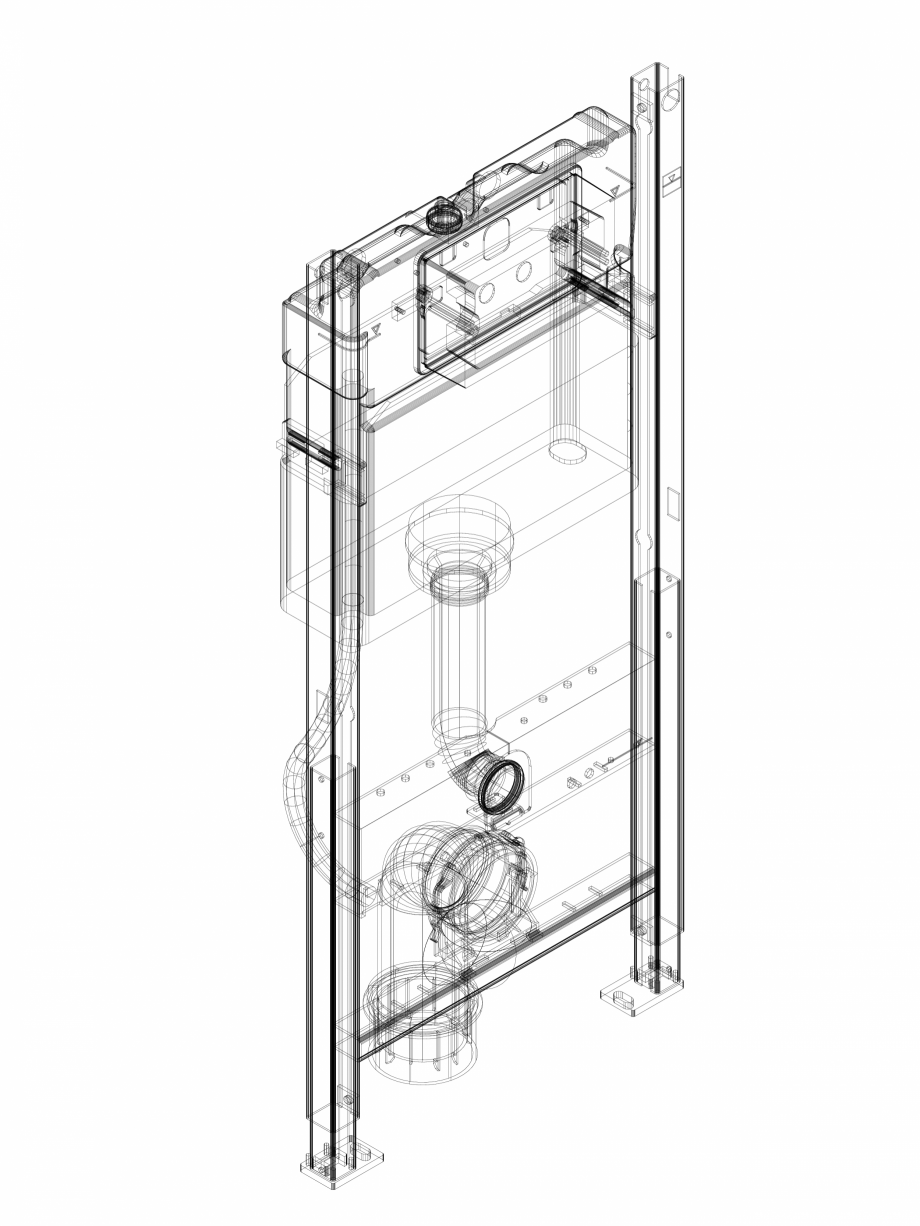 Pagina 1-CAD-DWG Element de instalare Geberit Duofix pentru WC suspendat, 112 cm, cu rezervor incastrat Delta...
