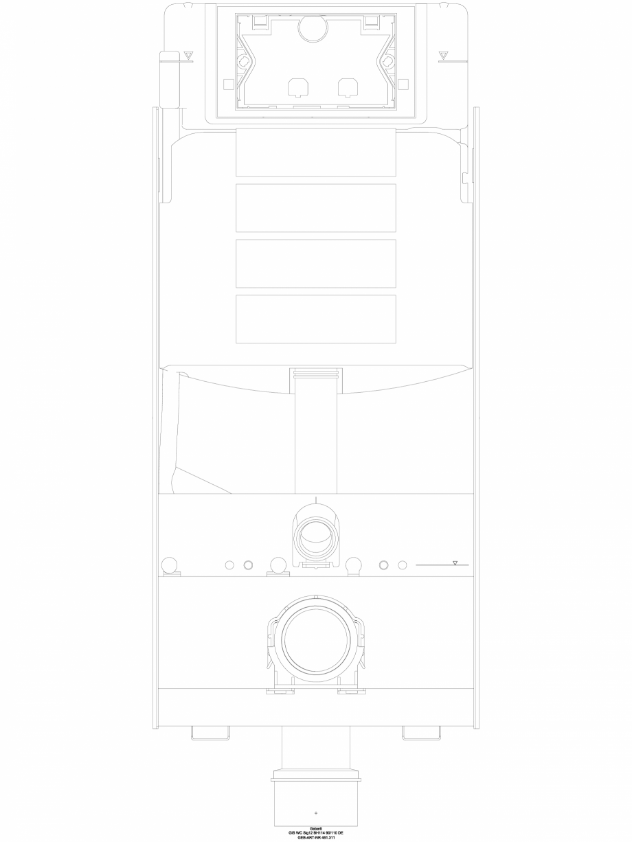 Pagina 1-CAD-DWG Element de instalare Geberit GIS pentru WC suspendat, 114 cm, cu rezervor incastrat Sigma 12...