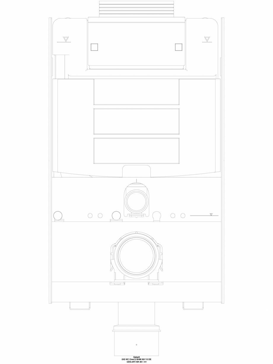 Pagina 1-CAD-DWG Element de instalare Geberit GIS pentru WC suspendat, 87 cm, cu rezervor incastrat Omega 12 ...