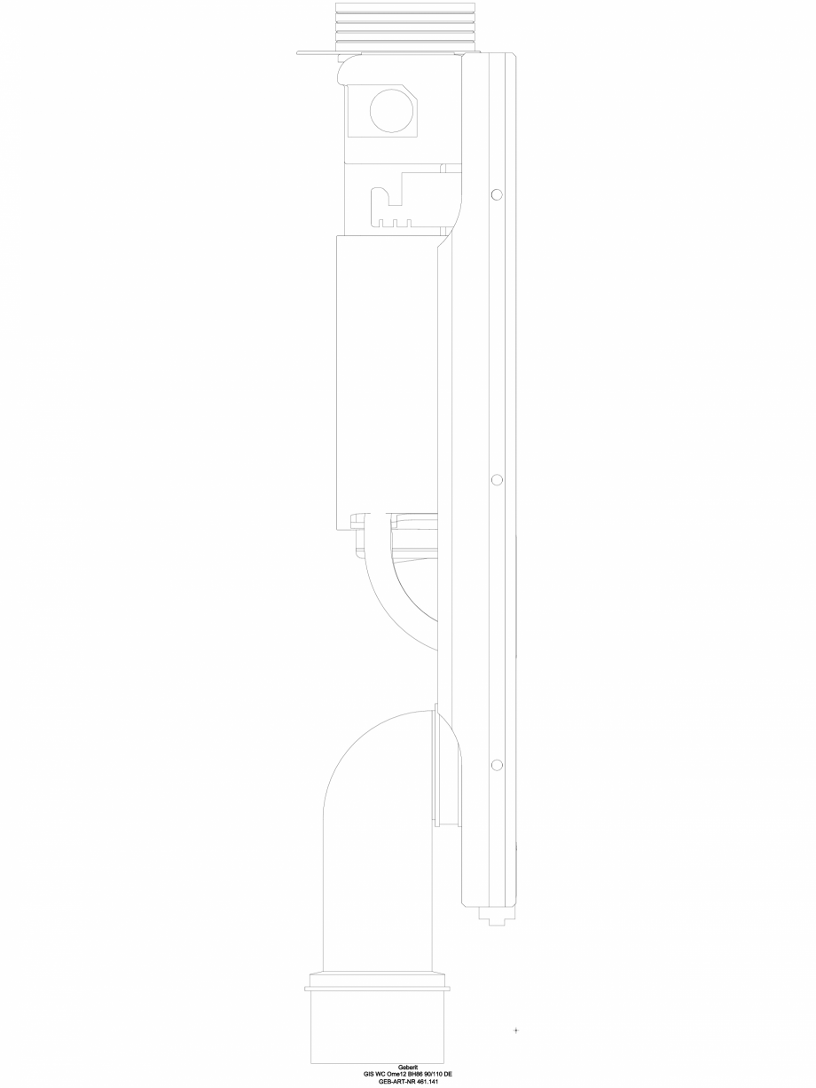 Pagina 1-CAD-DWG Element de instalare Geberit GIS pentru WC suspendat, 87 cm, cu rezervor incastrat Omega 12 ...