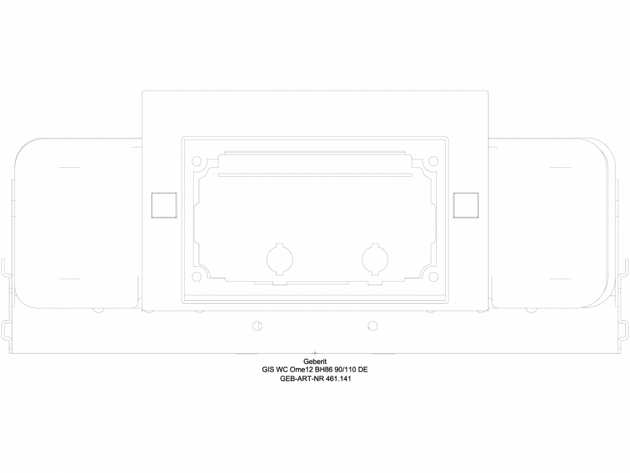 Pagina 1-CAD-DWG Element de instalare Geberit GIS pentru WC suspendat, 87 cm, cu rezervor incastrat Omega 12 ...