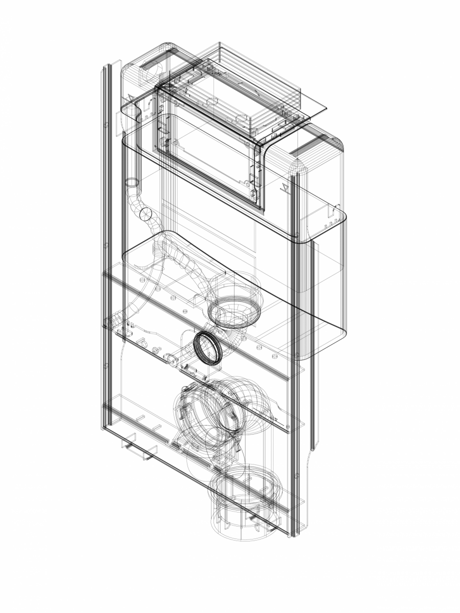 Pagina 1-CAD-DWG Element de instalare Geberit GIS pentru WC suspendat, 87 cm, cu rezervor incastrat Omega 12 ...