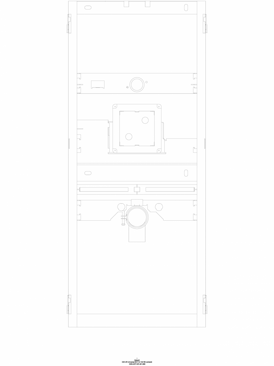 Pagina 1-CAD-DWG Element de instalare Geberit GIS pentru pisoar, 114–132 cm, universal, pentru sistem...