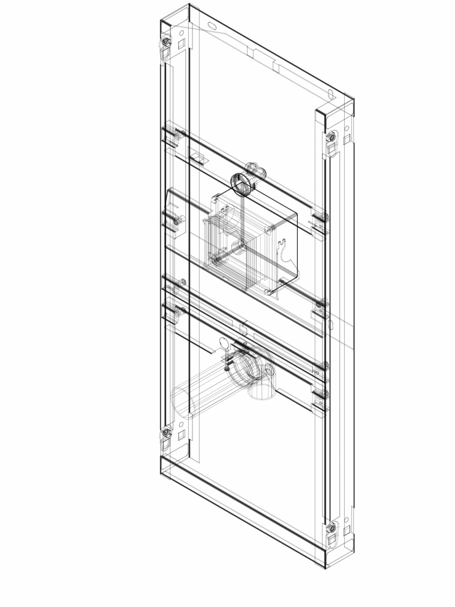 Pagina 1-CAD-DWG Element de instalare Geberit GIS pentru pisoar, 114–132 cm, universal, pentru sistem...
