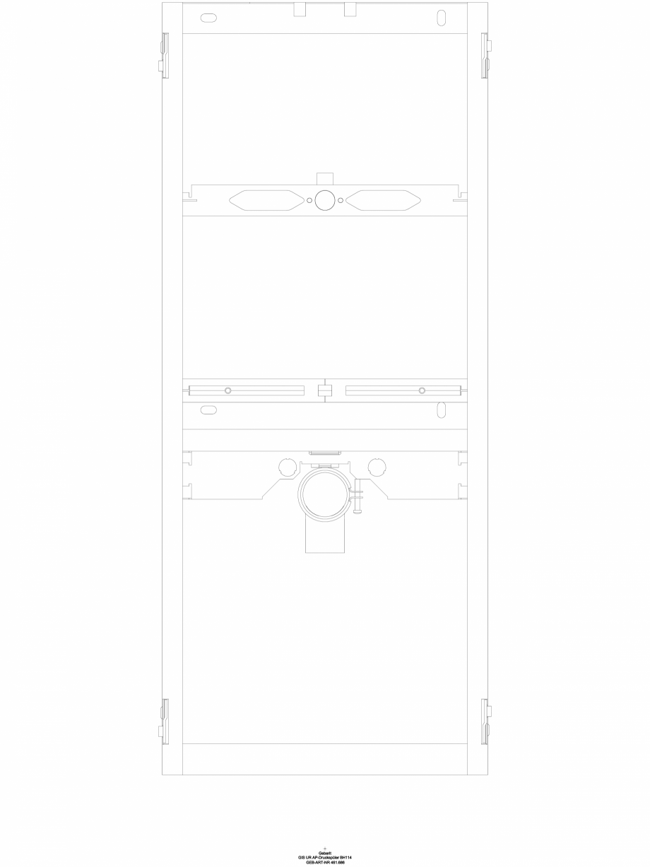 Pagina 1-CAD-DWG Element de instalare Geberit GIS pentru pisoar, 114 cm, universal, pentru sistem de...
