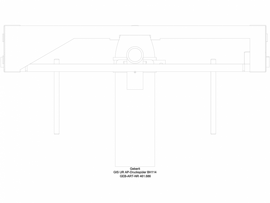 Pagina 1-CAD-DWG Element de instalare Geberit GIS pentru pisoar, 114 cm, universal, pentru sistem de...