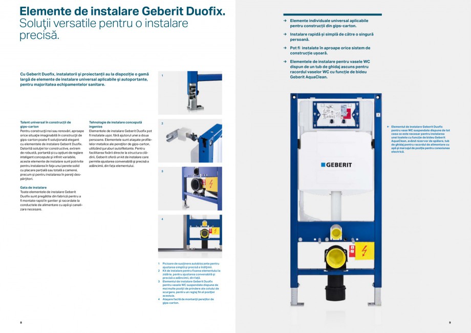 Pagina 5-Elemente de instalare Geberit GEBERIT Duofix Catalog, brosura Romana ividuale universal aplicabile...