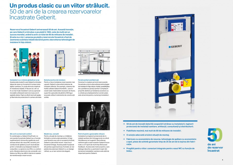 Pagina 3-Inovatii pentru viitor Geberit GEBERIT AquaClean Catalog, brosura Romana n elemente de construcţii
...