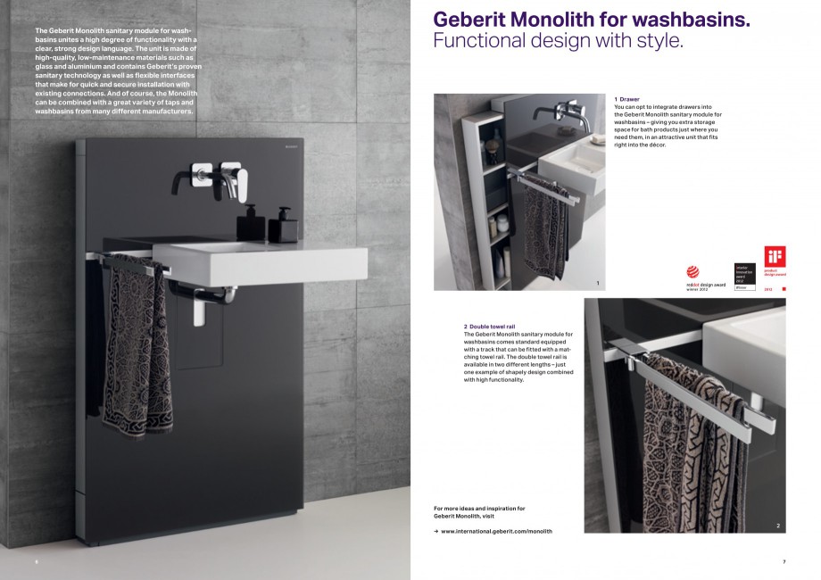 Pagina 4-Modul sanitar pentru WC Geberit GEBERIT Monolith Catalog, brosura Engleza olours and watch it
create...