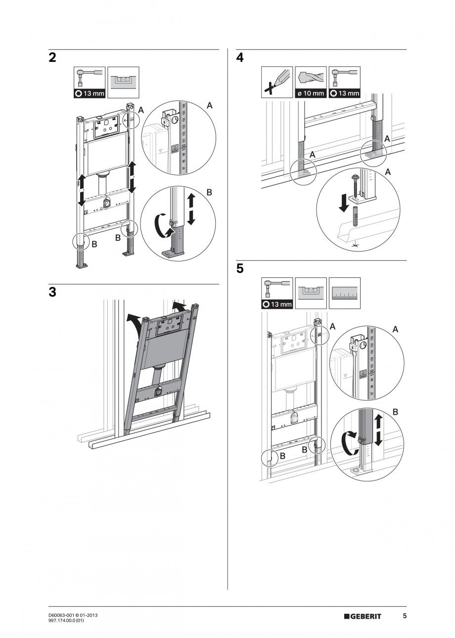 Pagina 5-Rezervor incastrat Duofix Delta - instructiuni de montaj GEBERIT Instructiuni montaj, utilizare...