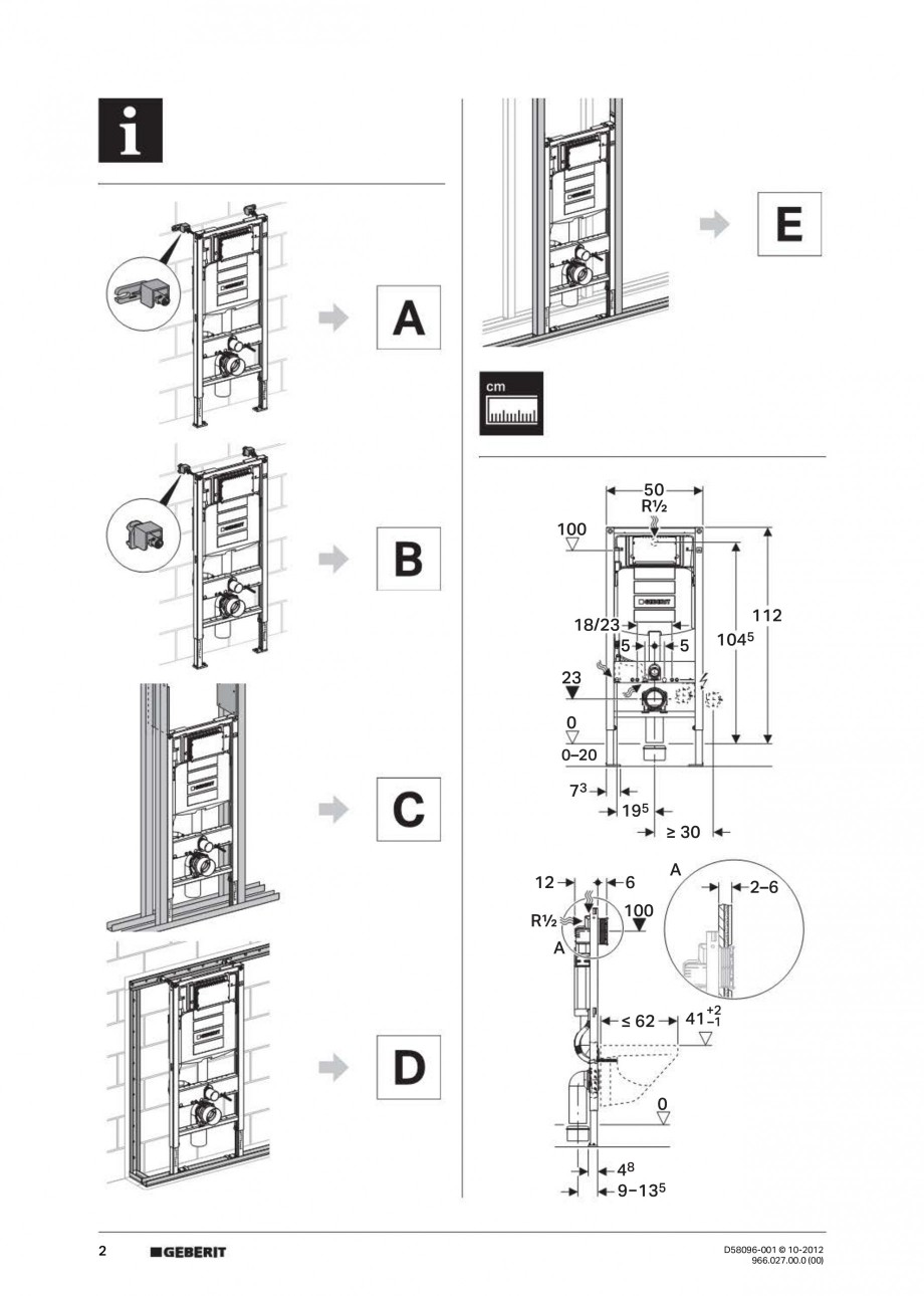 Pagina 2-Rezervor incastrat Duofix Sigma GEBERIT Instructiuni montaj, utilizare Engleza, Germana, Italiana ...