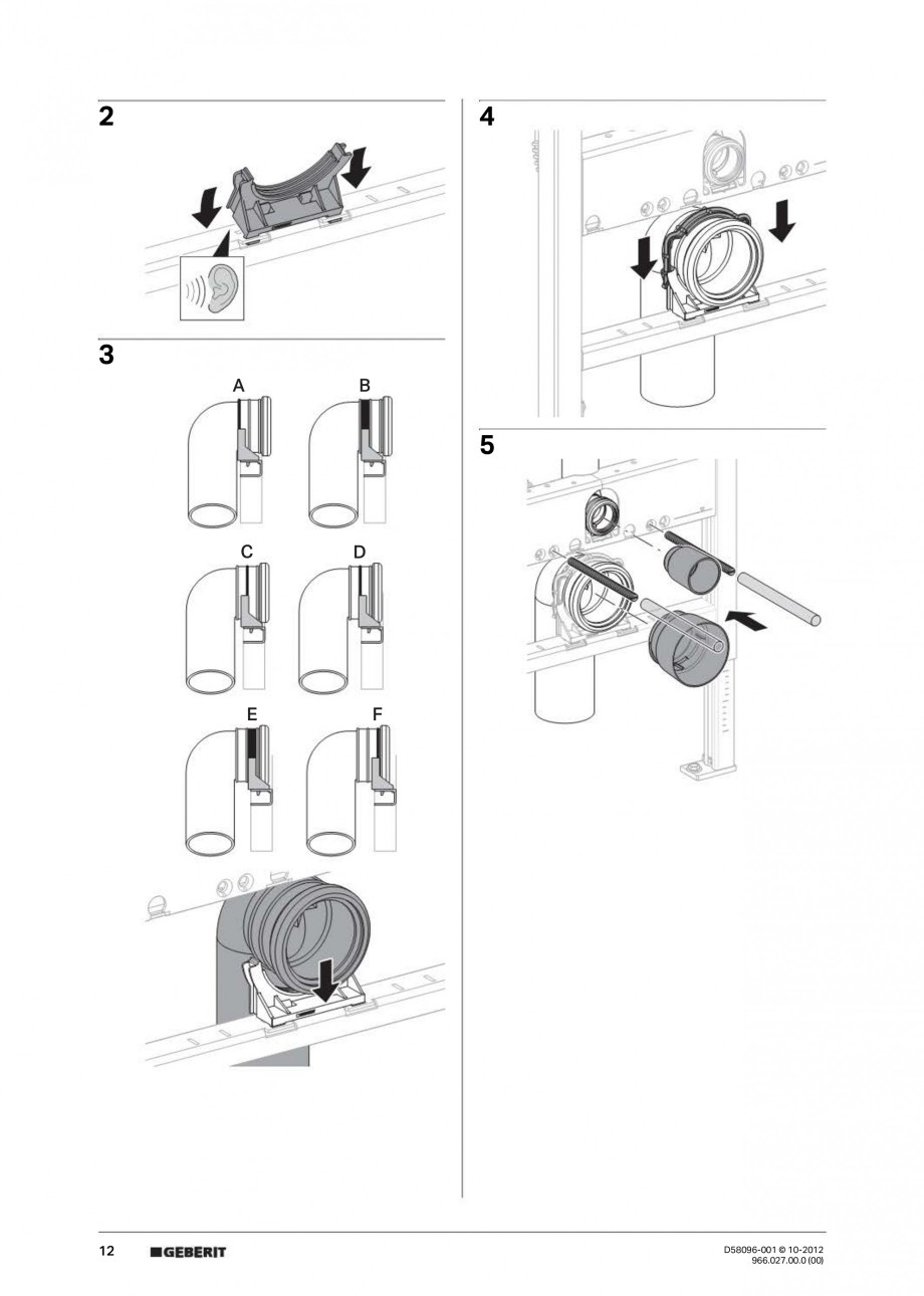 Pagina 12-Rezervor incastrat Duofix Sigma GEBERIT Instructiuni montaj, utilizare Engleza, Germana, Italiana 