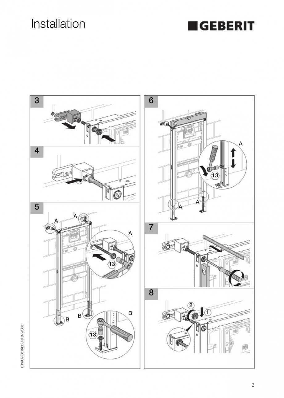 Pagina 3-Rezervor incastrat Duofix pentru pisoar  GEBERIT Instructiuni montaj, utilizare Engleza 