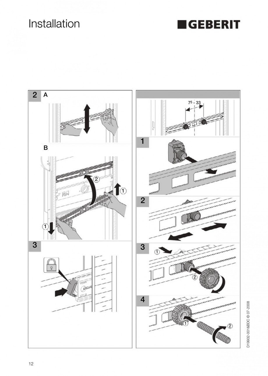 Pagina 12-Rezervor incastrat Duofix pentru pisoar  GEBERIT Instructiuni montaj, utilizare Engleza 