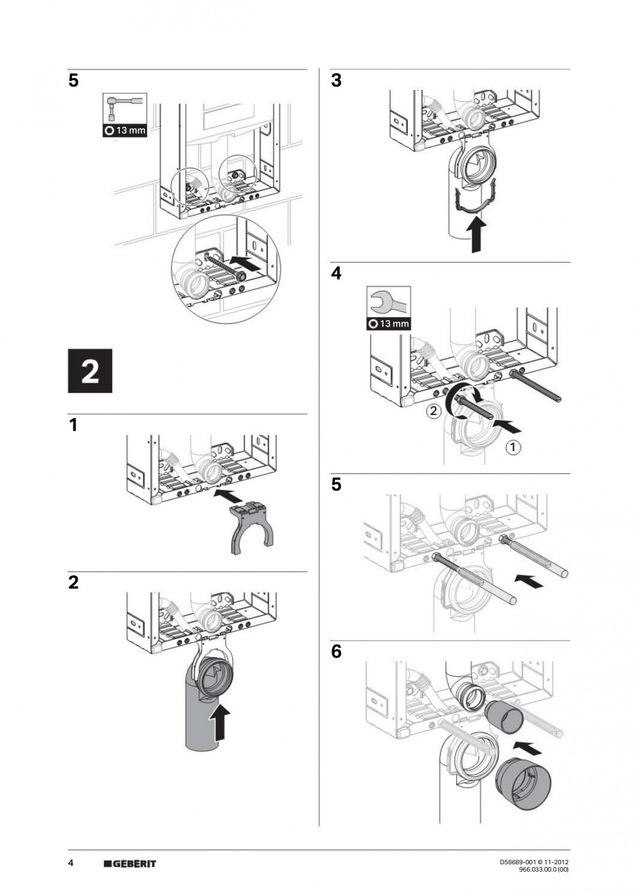 Pagina 4 - Rezervor incastrat Kombifix Sigma pentru WC GEBERIT Instructiuni montaj, utilizare...