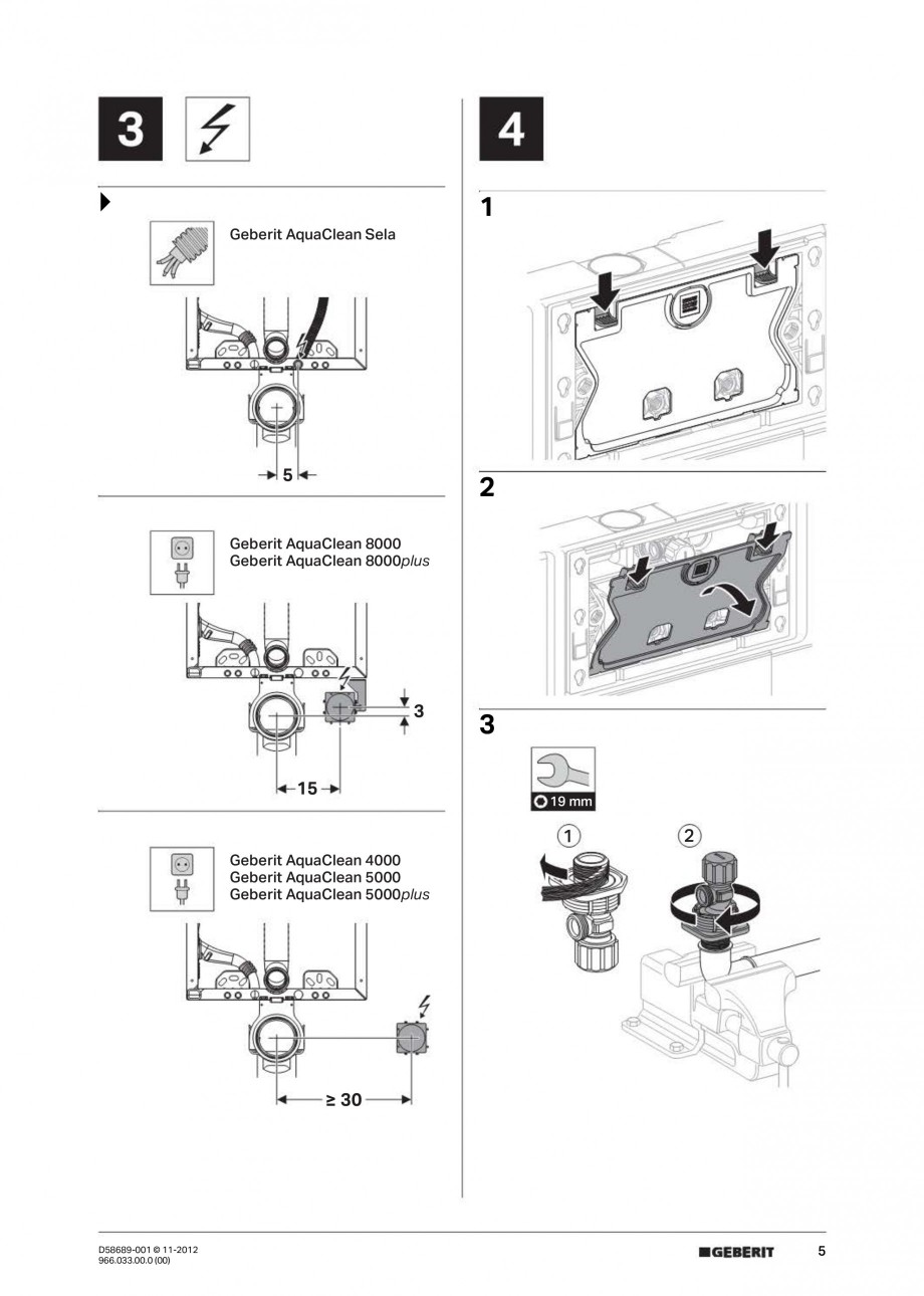 Pagina 5 - Rezervor incastrat Kombifix Sigma pentru WC GEBERIT Instructiuni montaj, utilizare...