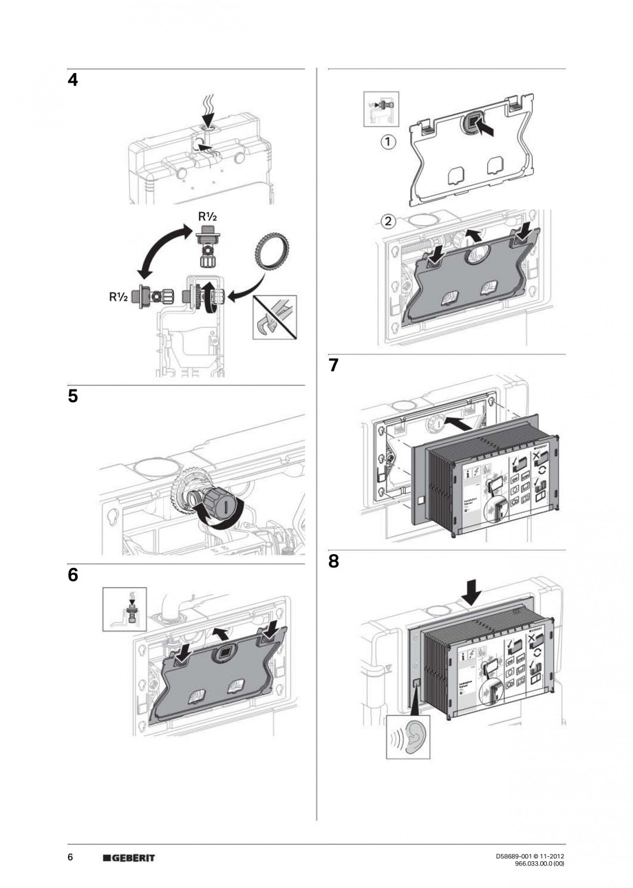 Pagina 6 - Rezervor incastrat Kombifix Sigma pentru WC GEBERIT Instructiuni montaj, utilizare...