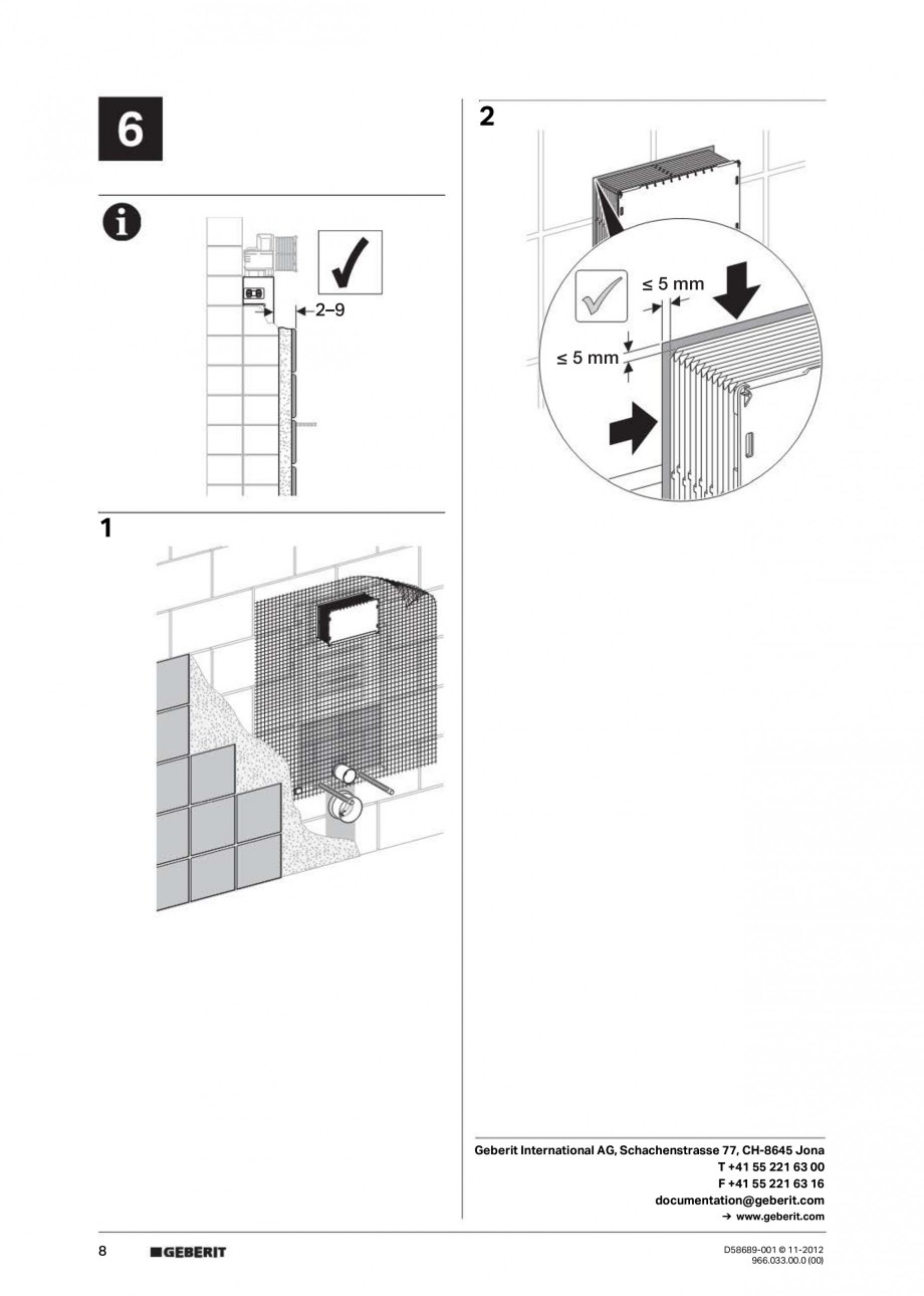 Pagina 8-Rezervor incastrat Kombifix Sigma pentru WC GEBERIT Instructiuni montaj, utilizare Engleza, Germana,...