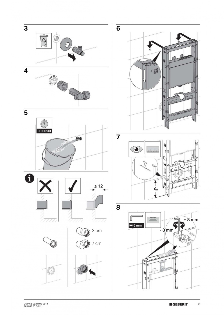 Pagina 3 - Modul sanitar pentru vas WC GEBERIT Monolith Instructiuni montaj, utilizare Engleza,...