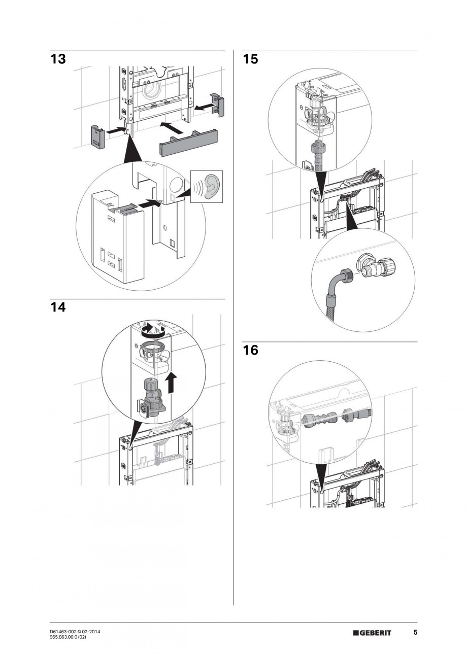Pagina 5 - Modul sanitar pentru vas WC GEBERIT Monolith Instructiuni montaj, utilizare Engleza,...