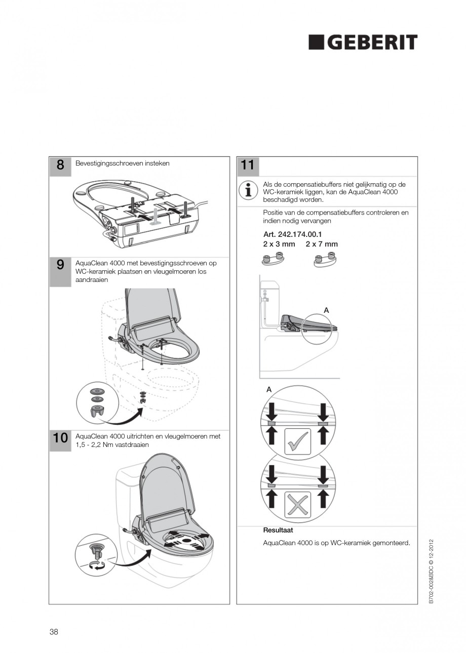 Pagina 38-Vas WC cu functie de bideu 4000 GEBERIT AquaClean Instructiuni montaj, utilizare Germana, Engleza,...