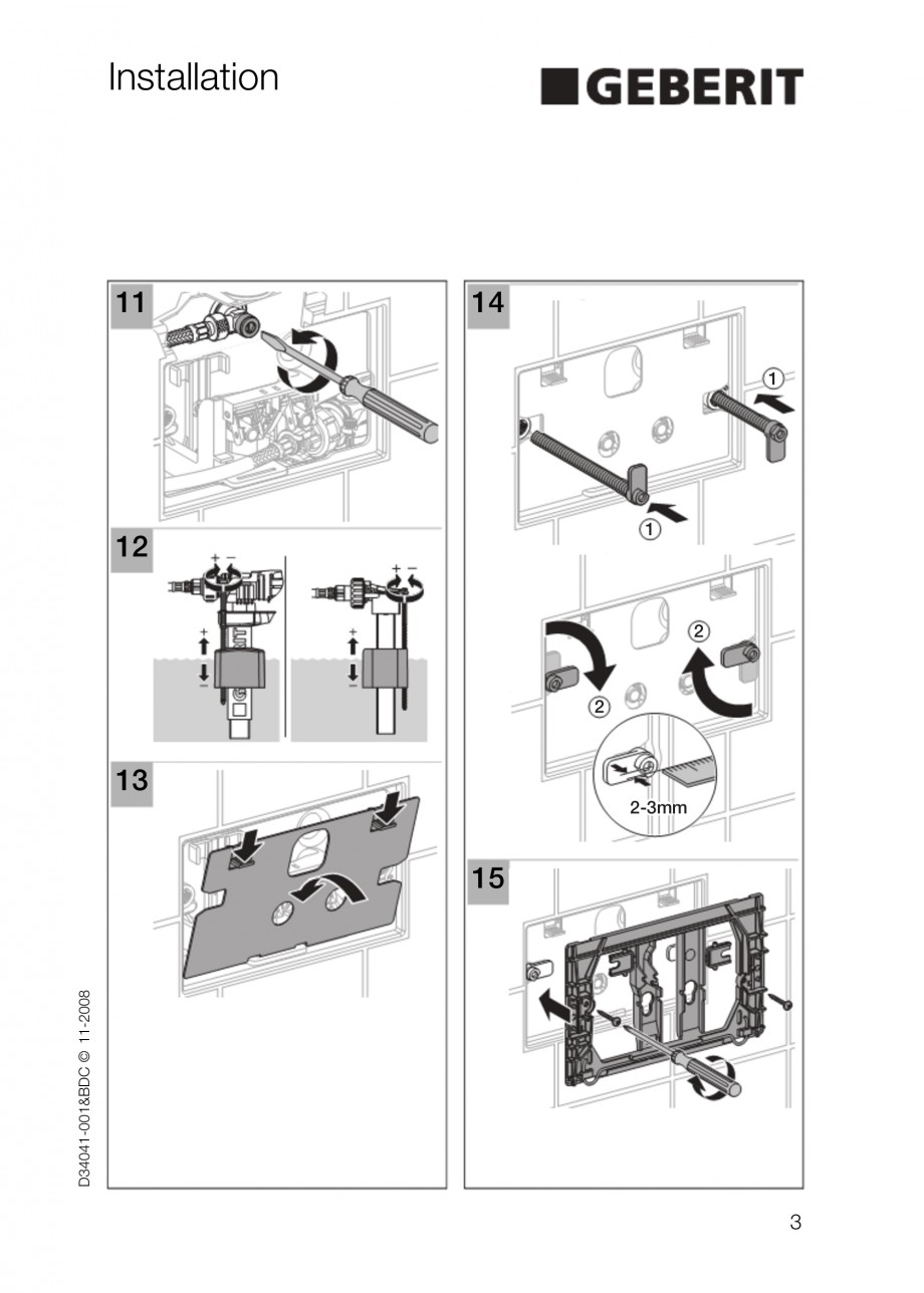 Pagina 3-Clapete de actionare Geberit Delta GEBERIT Instructiuni montaj, utilizare Engleza 