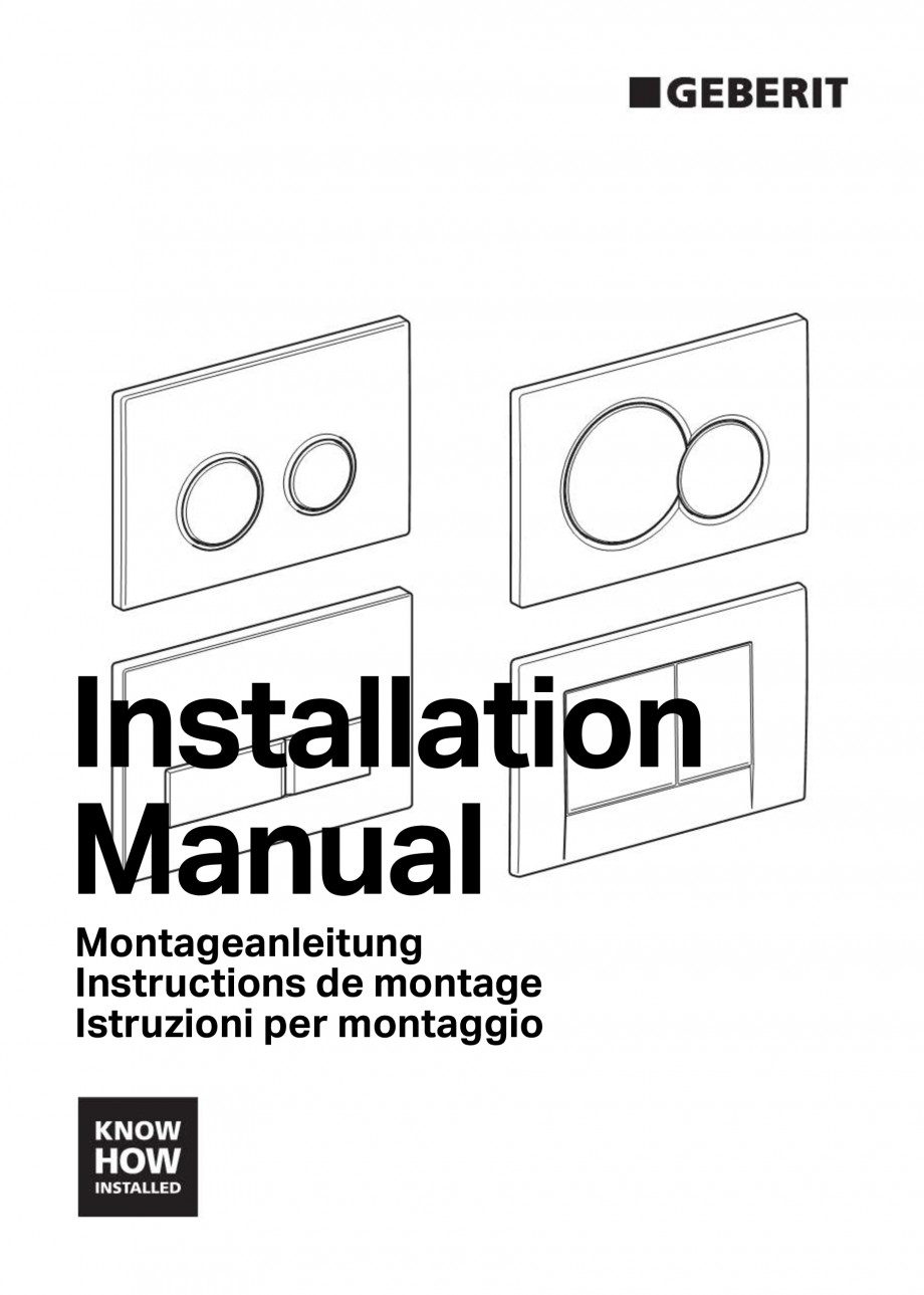 Pagina 1-Clapete de actionare Geberit Sigma GEBERIT Instructiuni montaj, utilizare Germana, Engleza, Italiana...