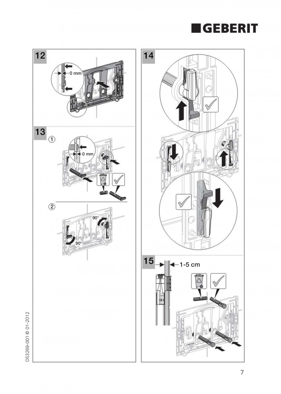 Pagina 7-Clapete de actionare Geberit Sigma GEBERIT Instructiuni montaj, utilizare Germana, Engleza, Italiana...