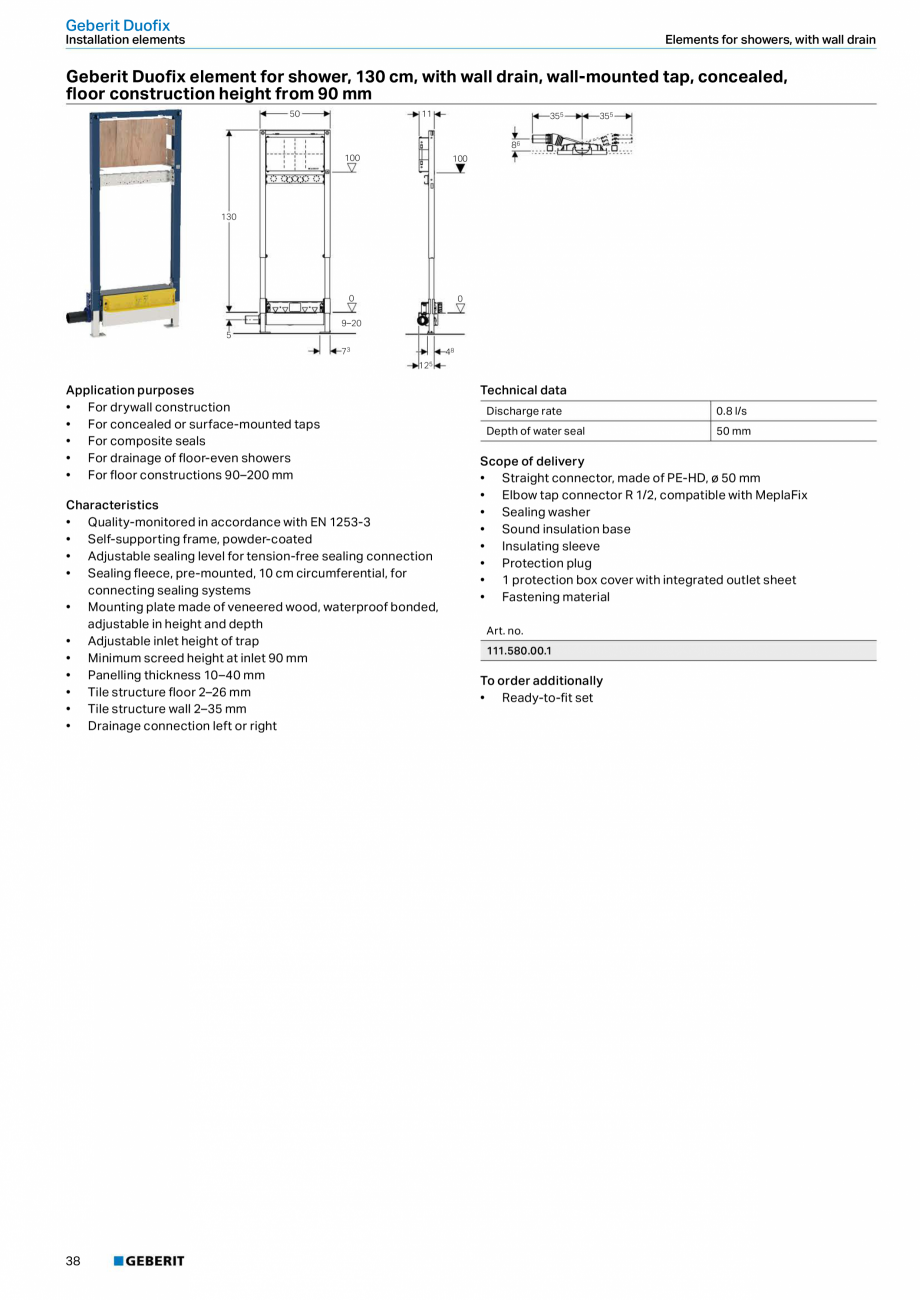 Pagina 38-Sisteme sanitare Geberit 2015-2016 GEBERIT AquaClean Catalog, brosura Engleza g hole ø 76 mm, for...