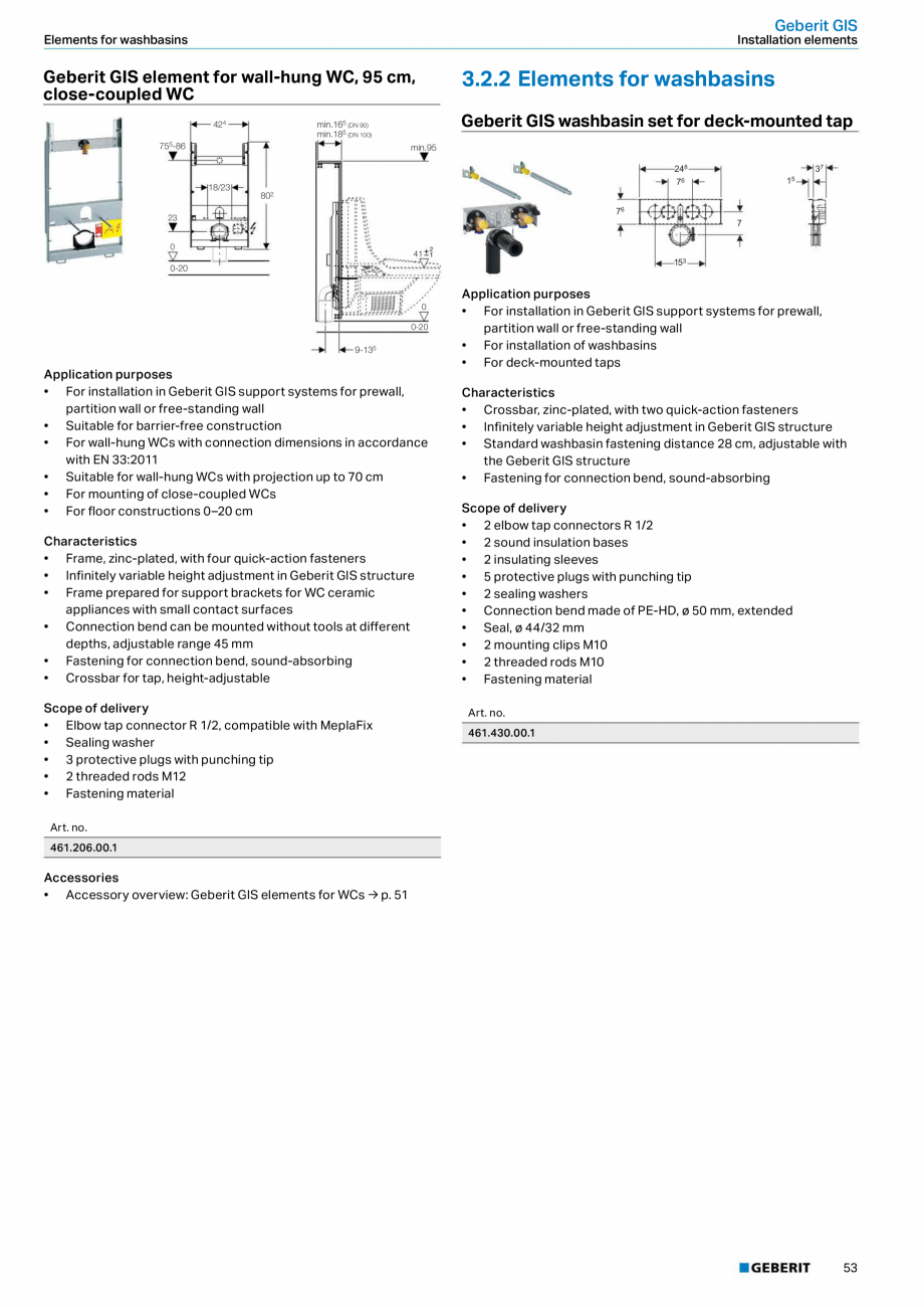 Pagina 53-Sisteme sanitare Geberit 2015-2016 GEBERIT AquaClean Catalog, brosura Engleza • For deck-mounted...