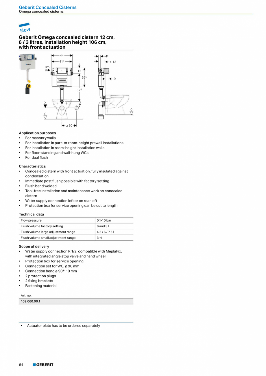 Pagina 64 - Sisteme sanitare Geberit 2015-2016 GEBERIT Kombifix, Duofix, DuoFresh, Monolith,...