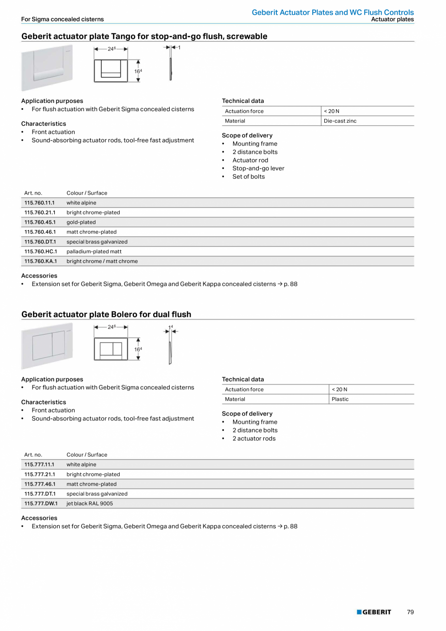 Pagina 79-Sisteme sanitare Geberit 2015-2016 GEBERIT AquaClean Catalog, brosura Engleza rossbar
for panelling ...