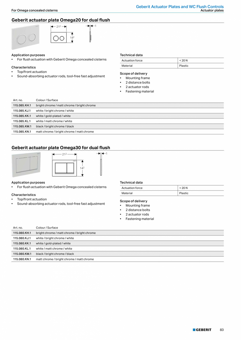 Pagina 83-Sisteme sanitare Geberit 2015-2016 GEBERIT AquaClean Catalog, brosura Engleza Characteristics
•...