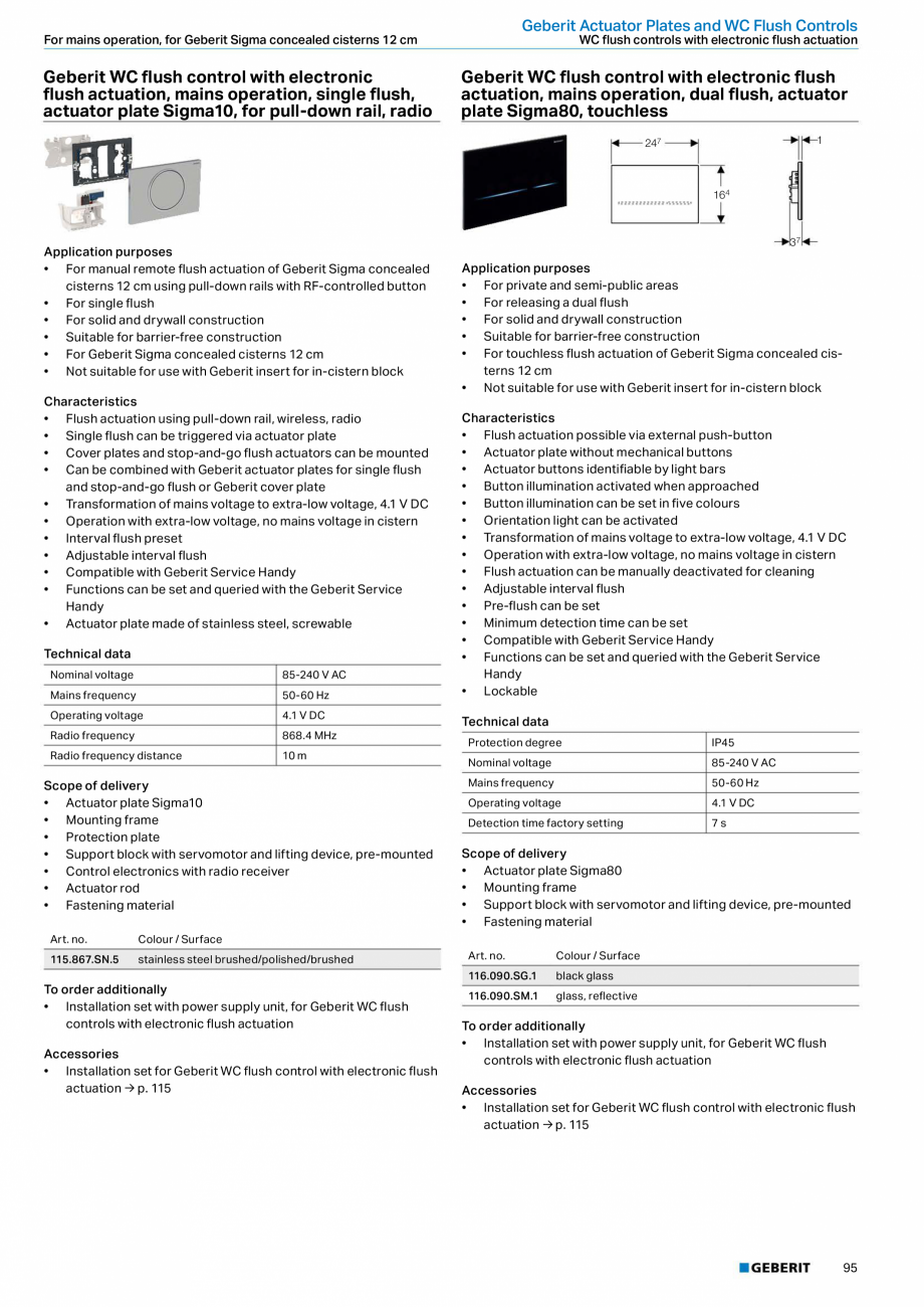 Pagina 95-Sisteme sanitare Geberit 2015-2016 GEBERIT AquaClean Catalog, brosura Engleza te post flush possible...